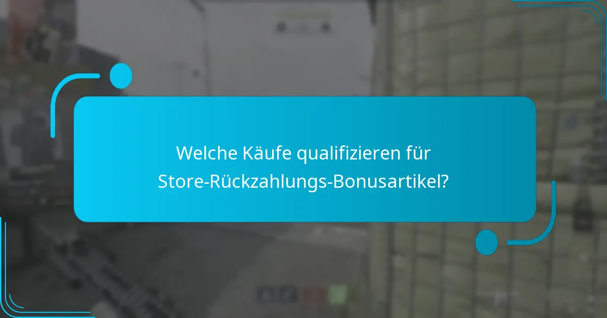 Was sind die Bedingungen für Store-Rückzahlungs-Bonusartikel?